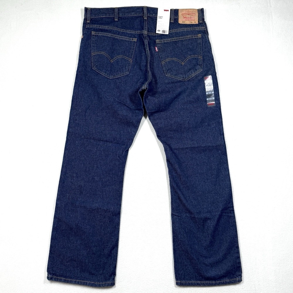 Vintage Levis 517 Jeans Mens 38x30 Bootcut Boot Cut Dark Wash Y2K Deadstock NWT